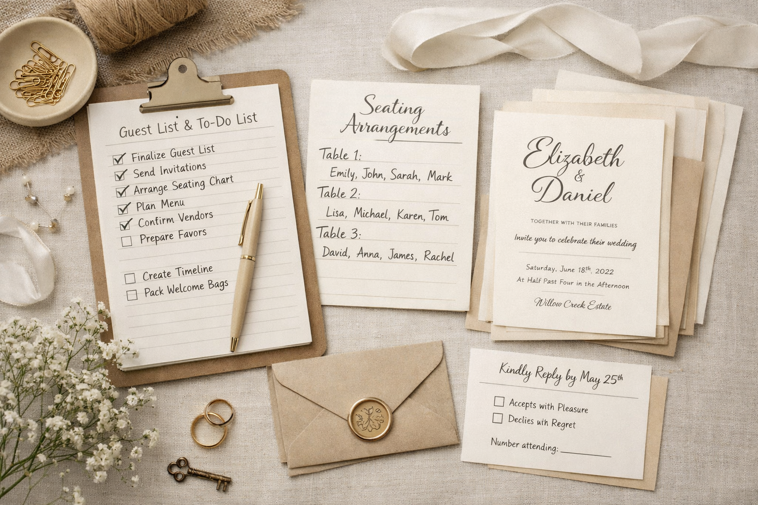 Düğün misafir listesi planlama süreci